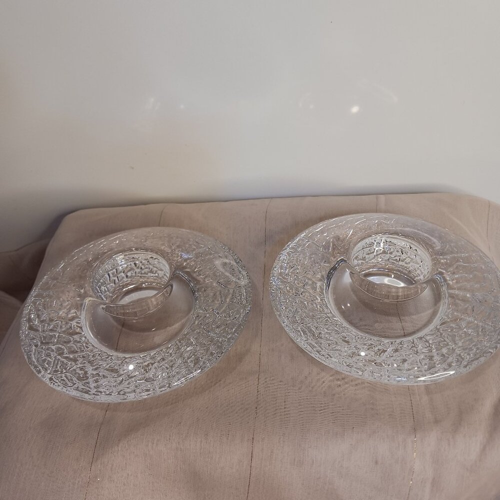 Orrefors Crystal Disc Candle Holders